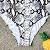 Snakeskin Pattern Swimwear Padded Women Swimsuit
