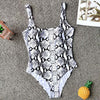 Snakeskin Pattern Swimwear Padded Women Swimsuit