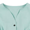 Vintage V Neck Women Dress Solid Color Sleeveless Button High Waist Big Hem