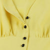 Vintage V Neck Women Dress Solid Color Sleeveless Button High Waist Big Hem