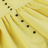 Vintage V Neck Women Dress Solid Color Sleeveless Button High Waist Big Hem
