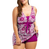 Paisley and Floral Plus Size Skirted Swimsuit