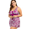 Paisley and Floral Plus Size Skirted Swimsuit