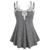 Plus Size Marled Contrast Lace Tank Top