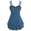 Plus Size Marled Contrast Lace Tank Top