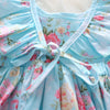 1259 Girls Polyester Printed Floral Ruffled Hem Dress