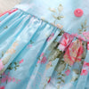 1259 Girls Polyester Printed Floral Ruffled Hem Dress
