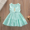 1279 Girls Cotton Pleated Solid Color Dress