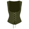 A Line Blouse and Lace-up Waistcoat Set