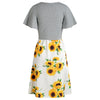 Knotted Top and Sunflower Overlap Dress Set