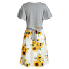 Knotted Top and Sunflower Overlap Dress Set