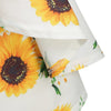 Knotted Top and Sunflower Overlap Dress Set