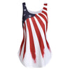 American Flag Print U Neck Tank Top