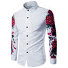 Flowers Print Long Sleeves Turn Down Collar Shirt