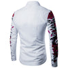 Flowers Print Long Sleeves Turn Down Collar Shirt