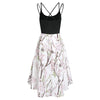 High Low Floral Cross Back Cami Dress