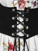 Flower Off Shoulder Dress and Lace-up Waistcoat Set