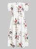 Flower Off Shoulder Dress and Lace-up Waistcoat Set