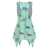 Women T-shirt Dinosaur Racerback Asymmetrical Tank Top