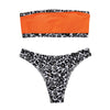 Bikini Leopard Print Tube Top Contrast Color for Women