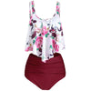 Floral Print Ruched Tankini Set