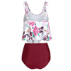 Floral Print Ruched Tankini Set