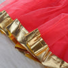 1258 Girls Flame Bird Print T-shirt Mesh Gold Webbing Skirt Suit