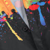 Colorful Splatter Paint Pattern Turndown Collar Long Sleeve Shirt