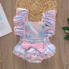 01 Girl Cotton Printed Color Romper