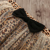 1235 Girls Cotton Knit Vest Leopard Mesh Gauze Bow Skirt