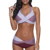 Polka Dot Halter Padded Bikini Set