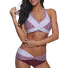Polka Dot Halter Padded Bikini Set