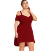 Solid Color Off Shoulder Dress