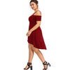 Solid Color Off Shoulder Dress