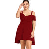 Solid Color Off Shoulder Dress