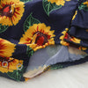 1267 Girls Cotton Sunflower Flower Print Tassel Romper Jumpsuit