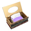 Creative Retro Wooden Book Shape Tissue Box Paper Holder Storage Case