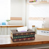 Creative Retro Wooden Book Shape Tissue Box Paper Holder Storage Case