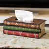Creative Retro Wooden Book Shape Tissue Box Paper Holder Storage Case