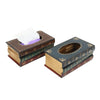 Creative Retro Wooden Book Shape Tissue Box Paper Holder Storage Case