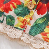 1282 Girls Cotton Sunflower Printed Lace Vest + Solid Color Loose Shorts