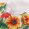 1282 Girls Cotton Sunflower Printed Lace Vest + Solid Color Loose Shorts