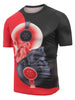 Skull Print Two Tone Casual T Shirt for Man