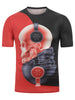 Skull Print Two Tone Casual T Shirt for Man