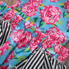 26 Girls Large Rose Flower Print Romper