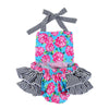 26 Girls Large Rose Flower Print Romper
