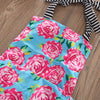 26 Girls Large Rose Flower Print Romper