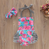 26 Girls Large Rose Flower Print Romper