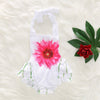 1162 Girls Cotton Large Flower Printing Romper Climbing Clothes