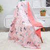 INSULAR Baby Cotton Blanket Double Layers Dotted Backing Cartoon Print 158 x 110cm